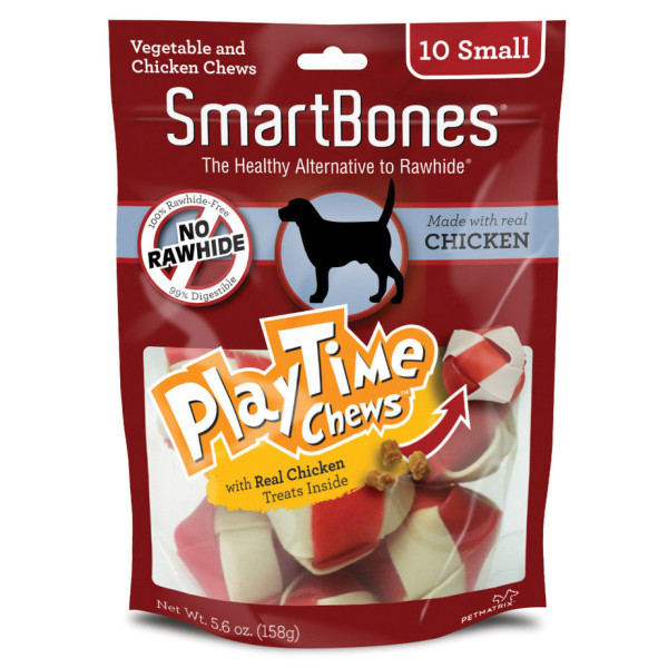 SmartBones PlayTime Mini Chews Chicken  小型潔齒玩樂球 (雞肉味) 10 pack X 4